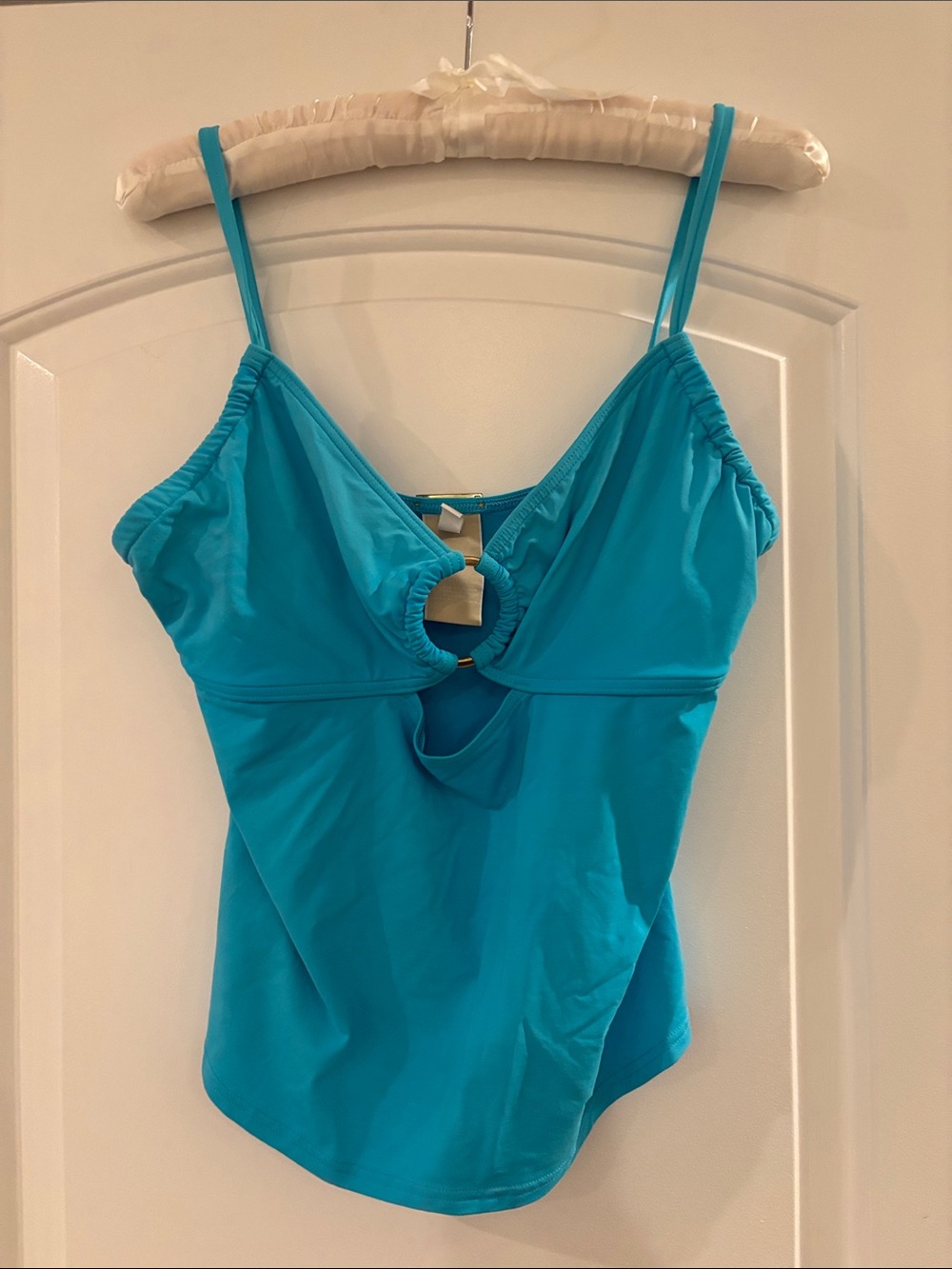 Michael Kors Turquoise Ring-Front Bikini Top